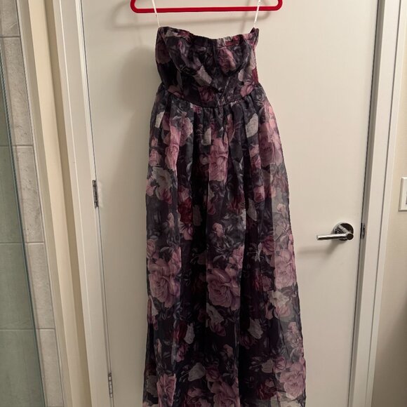 Lulu's Purple Floral Maxi Dress - Picture 2 of 7